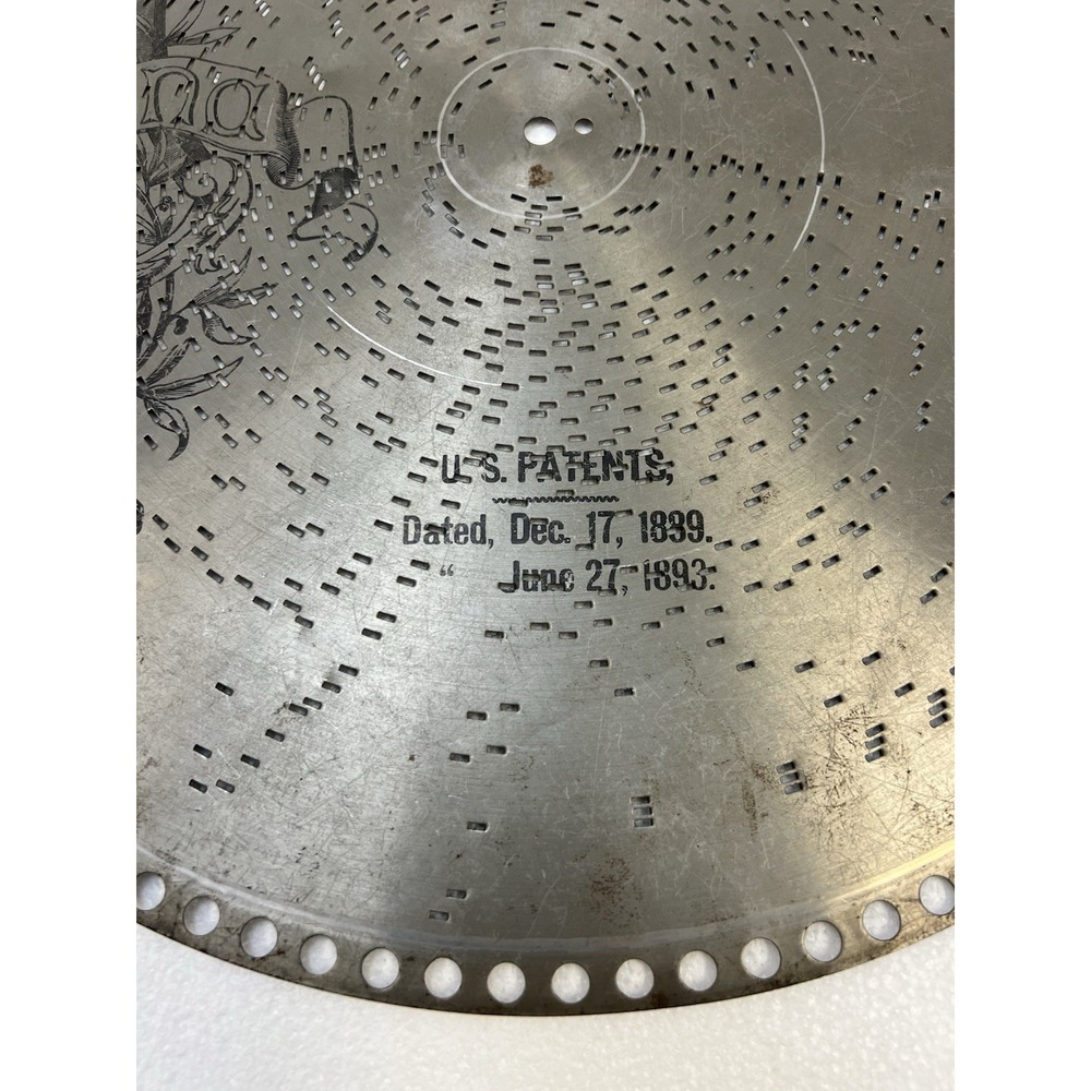 REGINA MUSIC BOX DISC 15 1/2" Les Sylphes VALSE CAPRICE metal antique vintage - Picture 5 of 8